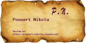 Possert Nikola névjegykártya